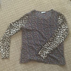 Equipment Femme mixed print silk blouse